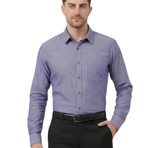Formal Shirt with Pocket | Oxford Weave Cotton Rich Premium Fabric | Smart Fit | Full Sleeve | Everyday Summer Essential | Regular Fit