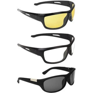 UV Protected Black Full Rim Wrap-around Night Vision