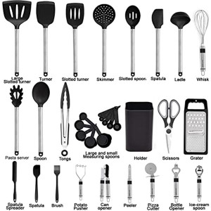 Kitchen Utensil Set-Silicone Cooking Utensils-33 Kitchen Gadgets & Spoons for Nonstick Cookware-Silicone